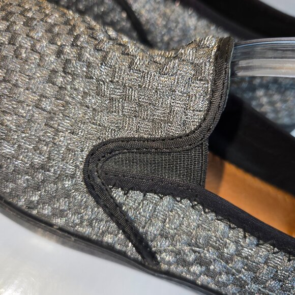 Bernie Mev Verona Women's Woven Pewter Metallic Slip-On Sneakers Size 9.5 EU41 - Picture 4 of 5